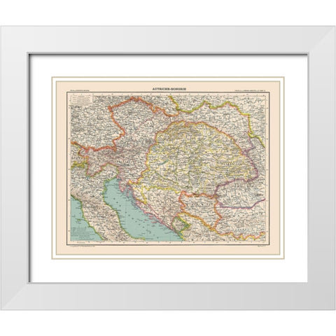 Austro Hungarian Empire - Schrader 1908 White Modern Wood Framed Art Print with Double Matting by Schrader