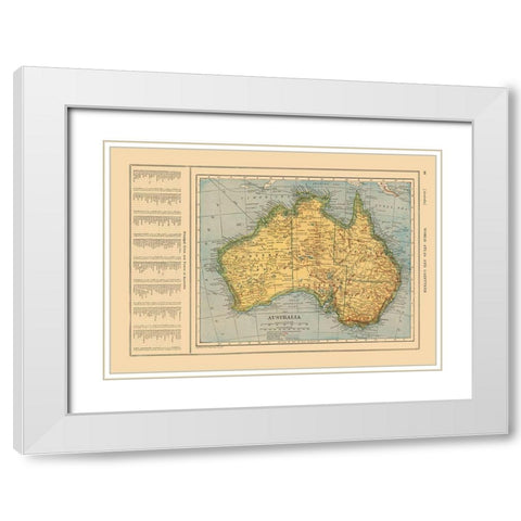 Australia - Reynold 1921 White Modern Wood Framed Art Print with Double Matting by Reynold