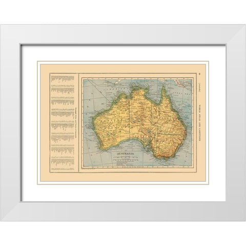 Australia - Reynold 1921 White Modern Wood Framed Art Print with Double Matting by Reynold
