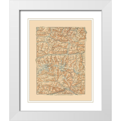 Hohe Tauern Region Austria - Baedeker 1910 White Modern Wood Framed Art Print with Double Matting by Baedeker