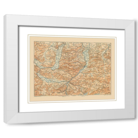 Hollen Region Austria - Baedeker 1910 White Modern Wood Framed Art Print with Double Matting by Baedeker