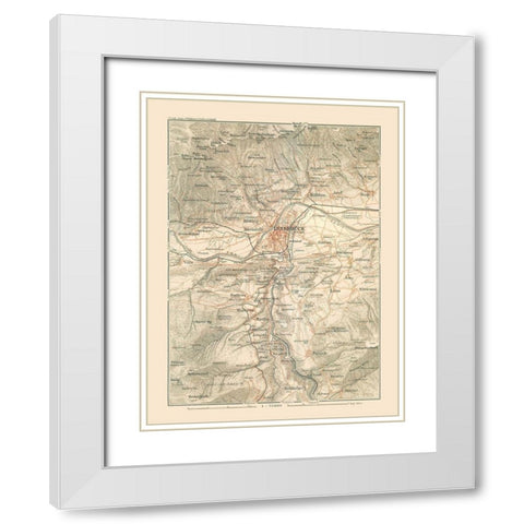 Innsbruck Region Austria - Baedeker 1910 White Modern Wood Framed Art Print with Double Matting by Baedeker