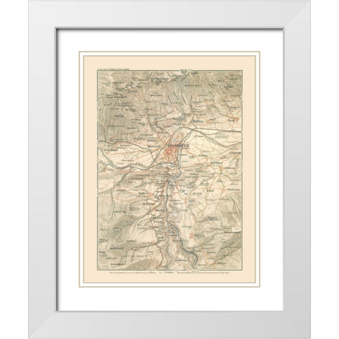 Innsbruck Region Austria - Baedeker 1910 White Modern Wood Framed Art Print with Double Matting by Baedeker