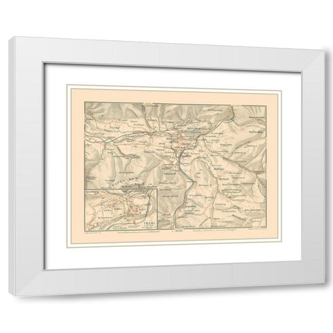 Ischgl Austria - Baedeker 1910 White Modern Wood Framed Art Print with Double Matting by Baedeker