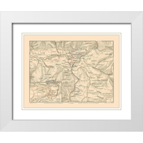 Ischgl Austria - Baedeker 1910 White Modern Wood Framed Art Print with Double Matting by Baedeker