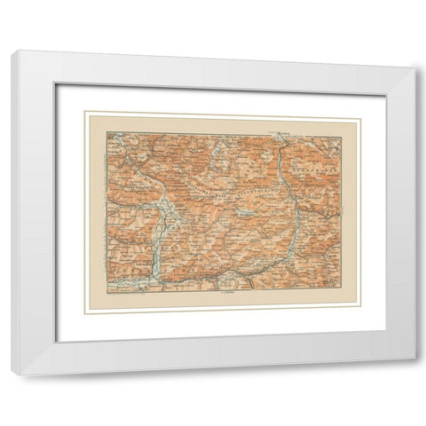 Mitter Pinzgau Region Austria - Baedeker 1910 White Modern Wood Framed Art Print with Double Matting by Baedeker