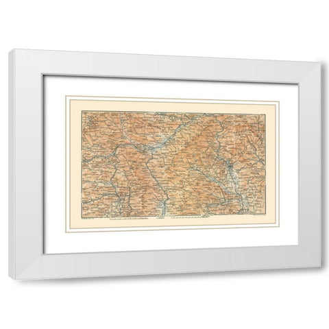 Northeastern Austria - Baedeker 1910 White Modern Wood Framed Art Print with Double Matting by Baedeker