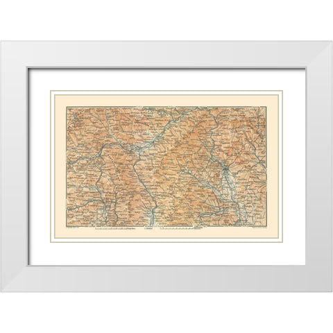 Northeastern Austria - Baedeker 1910 White Modern Wood Framed Art Print with Double Matting by Baedeker