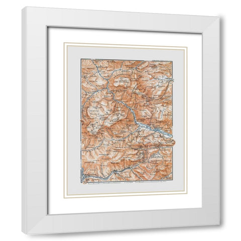 Raxalpe Region Austria - Baedeker 1910 White Modern Wood Framed Art Print with Double Matting by Baedeker