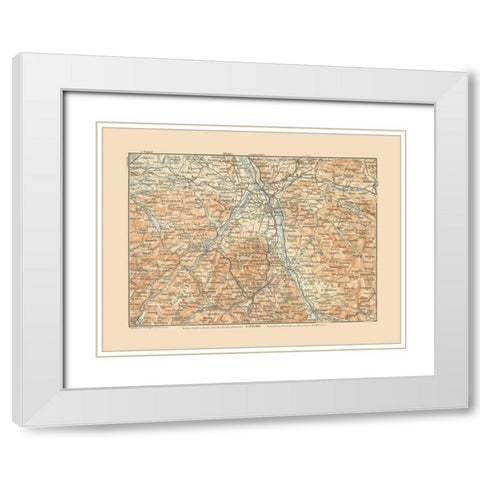 Salzburg Region Austria - Baedeker 1910 White Modern Wood Framed Art Print with Double Matting by Baedeker