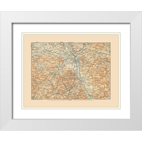 Salzburg Region Austria - Baedeker 1910 White Modern Wood Framed Art Print with Double Matting by Baedeker