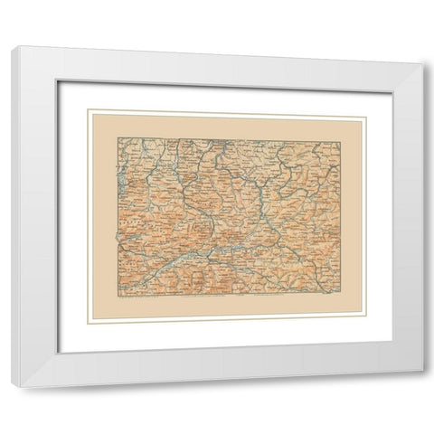 Sthal Region Austria - Baedeker 1910 White Modern Wood Framed Art Print with Double Matting by Baedeker