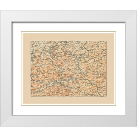 Sthal Region Austria - Baedeker 1910 White Modern Wood Framed Art Print with Double Matting by Baedeker