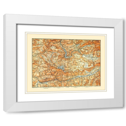 Dachstein Region Austria - Baedeker 1896 White Modern Wood Framed Art Print with Double Matting by Baedeker