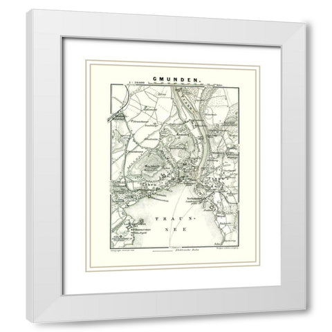 Gmunden Austria - Baedeker 1896 White Modern Wood Framed Art Print with Double Matting by Baedeker