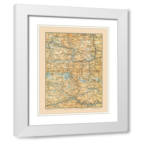 Central Austria - Baedeker 1896 White Modern Wood Framed Art Print with Double Matting by Baedeker