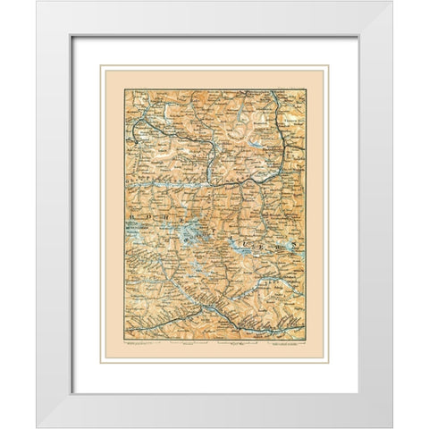 Central Austria - Baedeker 1896 White Modern Wood Framed Art Print with Double Matting by Baedeker