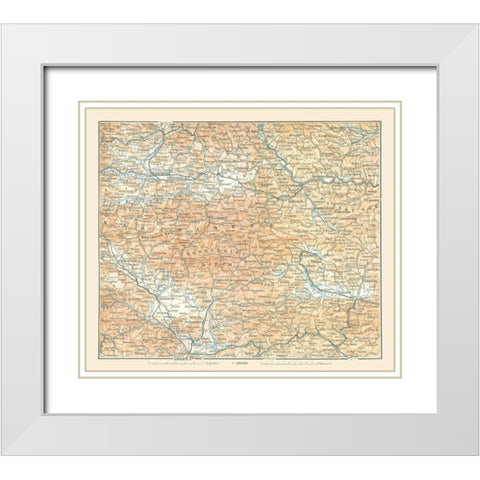 Karawanken Region Austria - Baedeker 1896 White Modern Wood Framed Art Print with Double Matting by Baedeker