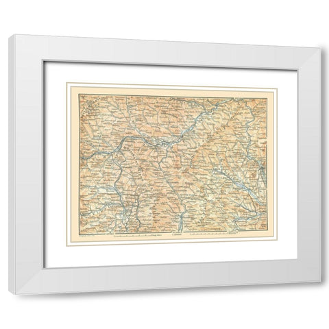 Murthal Region Austria - Baedeker 1896 White Modern Wood Framed Art Print with Double Matting by Baedeker