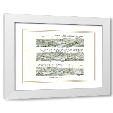 Schafberg Panorama Austria - Baedeker 1896 White Modern Wood Framed Art Print with Double Matting by Baedeker