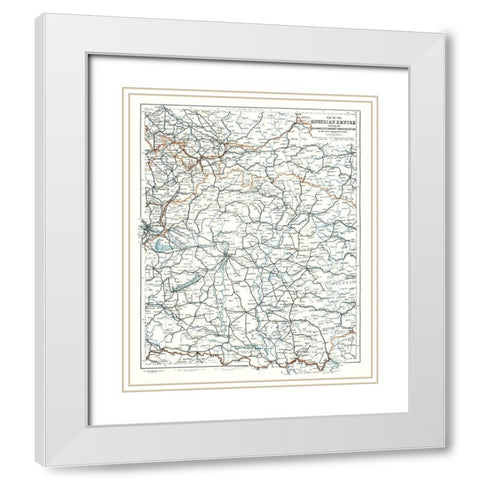 Railways Roads Austrian Empire - Baedeker 1896 White Modern Wood Framed Art Print with Double Matting by Baedeker