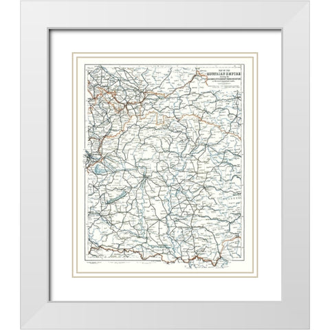 Railways Roads Austrian Empire - Baedeker 1896 White Modern Wood Framed Art Print with Double Matting by Baedeker