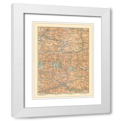 Hohe Tauern Austria - Baedeker 1896 White Modern Wood Framed Art Print with Double Matting by Baedeker