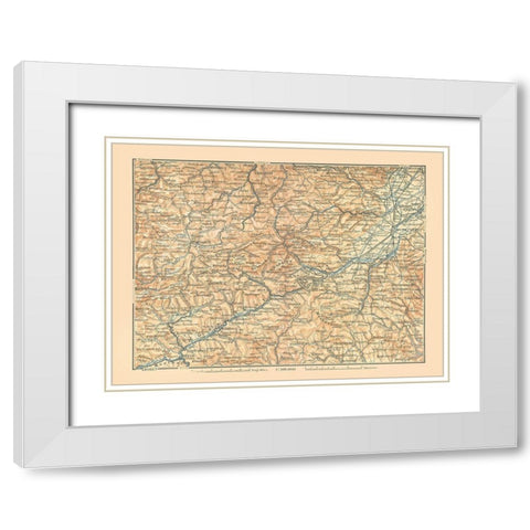 Murzthal Austria - Baedeker 1896 White Modern Wood Framed Art Print with Double Matting by Baedeker