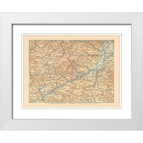 Murzthal Austria - Baedeker 1896 White Modern Wood Framed Art Print with Double Matting by Baedeker