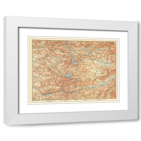 Mountains Central Austria - Baedeker 1896 White Modern Wood Framed Art Print with Double Matting by Baedeker