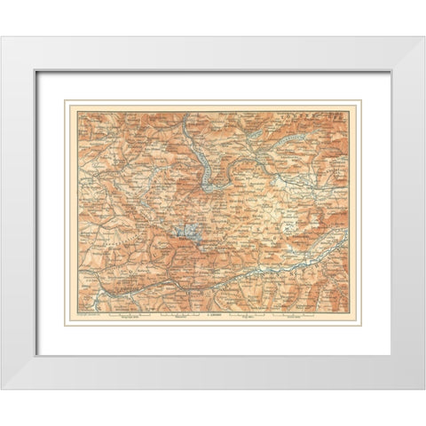 Mountains Central Austria - Baedeker 1896 White Modern Wood Framed Art Print with Double Matting by Baedeker