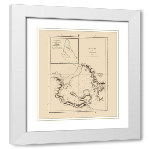 Avacha Bay Nautical Russia - Bligh 1785 White Modern Wood Framed Art Print with Double Matting by Bligh