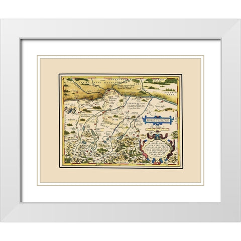 Bavaria Region Germany - Ortelius 1570 White Modern Wood Framed Art Print with Double Matting by Ortelius