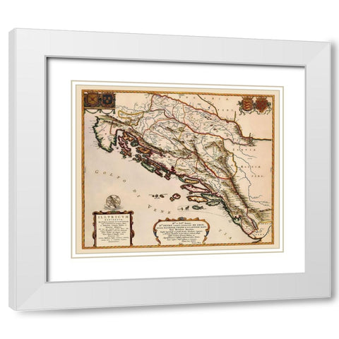 Balkan Peninsula Eastern Europe - Blaeu 1663 White Modern Wood Framed Art Print with Double Matting by Blaeu
