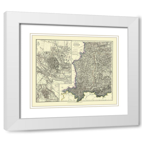 Bavaria Germany - Radefeld 1858 White Modern Wood Framed Art Print with Double Matting by Radefeld