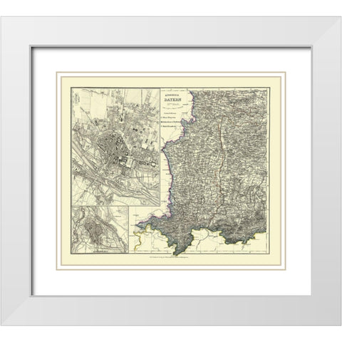 Bavaria Germany - Radefeld 1858 White Modern Wood Framed Art Print with Double Matting by Radefeld