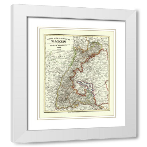 Baden Wurttemberg Germany - Radefeld 1860 White Modern Wood Framed Art Print with Double Matting by Radefeld