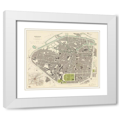 Brussels Belgium Benelux - Chapman 1834 White Modern Wood Framed Art Print with Double Matting by Chapman