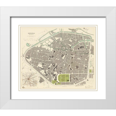 Brussels Belgium Benelux - Chapman 1834 White Modern Wood Framed Art Print with Double Matting by Chapman