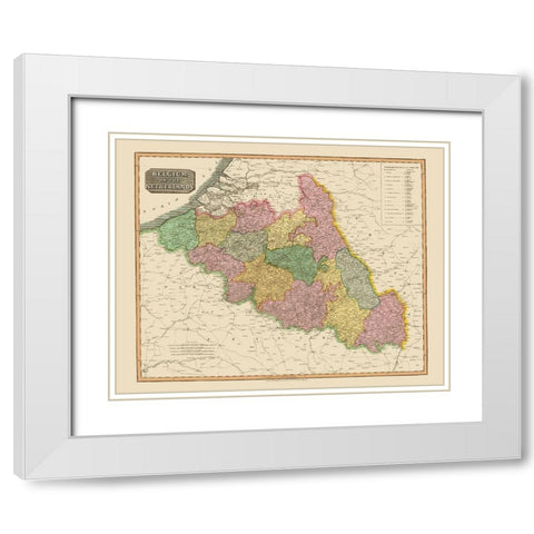 Benelux Belgium Netherlands - Thomson 1815 White Modern Wood Framed Art Print with Double Matting by Thomson