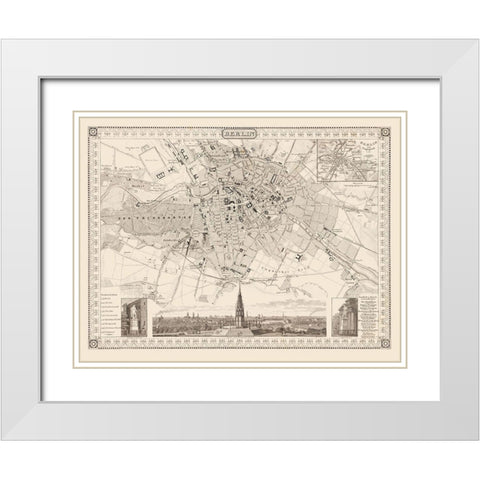 Berlin Germany - Meyer 1860 White Modern Wood Framed Art Print with Double Matting by Meyer