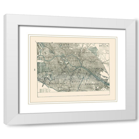 Berlin Germany - Rathbun 1893 White Modern Wood Framed Art Print with Double Matting by Rathbun