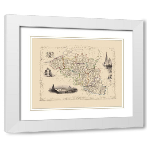 Benelux Belgium - Tallis 1851 White Modern Wood Framed Art Print with Double Matting by Tallis