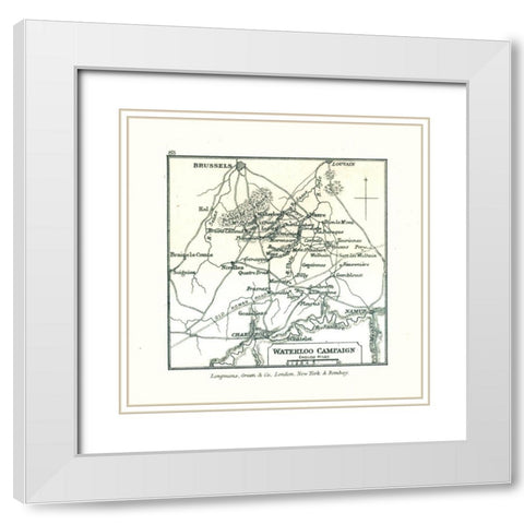 Europe Waterloo Campaign Belgium - Gardiner 1902 White Modern Wood Framed Art Print with Double Matting by Gardiner