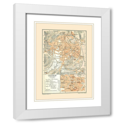 Leuven Belgium Europe - Baedeker 1910 White Modern Wood Framed Art Print with Double Matting by Baedeker