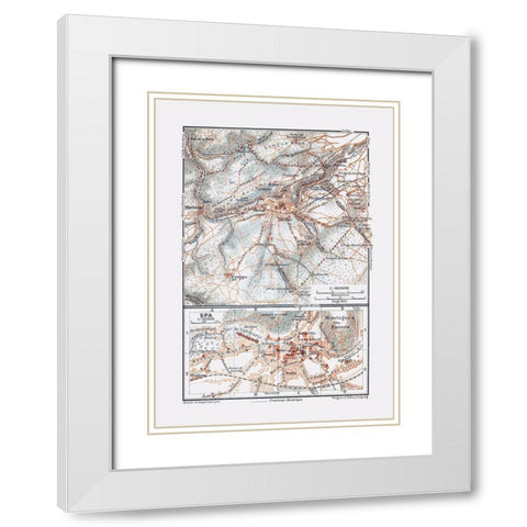 Spa Belgium Europe - Baedeker 1910 White Modern Wood Framed Art Print with Double Matting by Baedeker