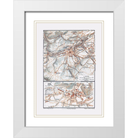 Spa Belgium Europe - Baedeker 1910 White Modern Wood Framed Art Print with Double Matting by Baedeker