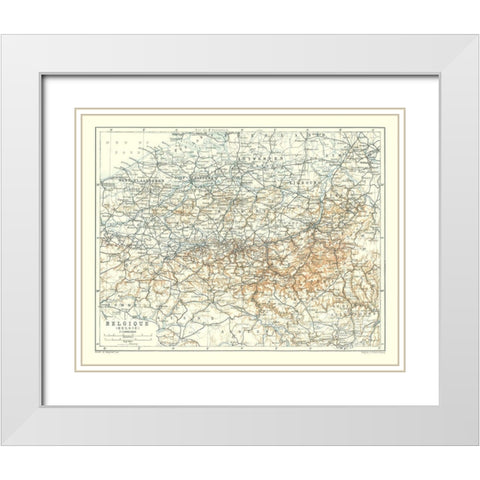 Europe Belgium - Baedeker 1910 White Modern Wood Framed Art Print with Double Matting by Baedeker