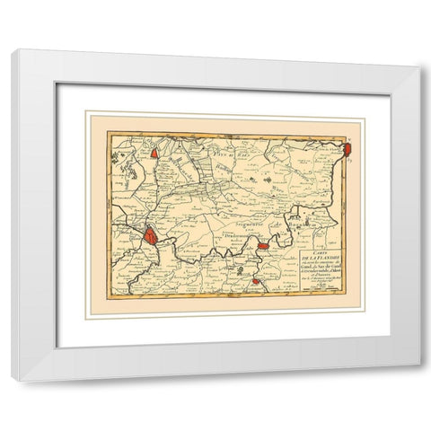 Ghent Environs Belgium - Robert 1748  White Modern Wood Framed Art Print with Double Matting by Robert