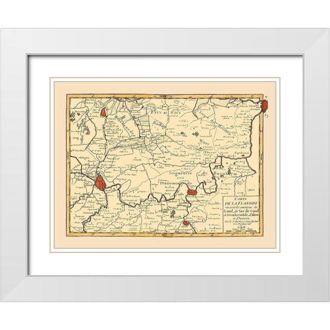 Ghent Environs Belgium - Robert 1748  White Modern Wood Framed Art Print with Double Matting by Robert